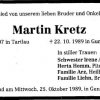 Kretz Martin 1907-1989 Todesanzeige